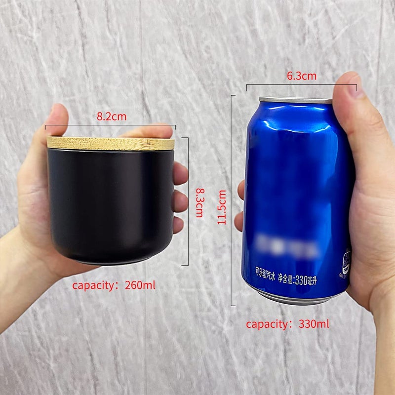 MilkyWay Ceramic Food Storage Jar Canister Modern Design Food Canisters with Airtight Seal Bamboo Lid, Loose Tea Coffee Spice Nuts Snacks Storage Jar Canister (Black 27.05oz/800ml) - Image 5